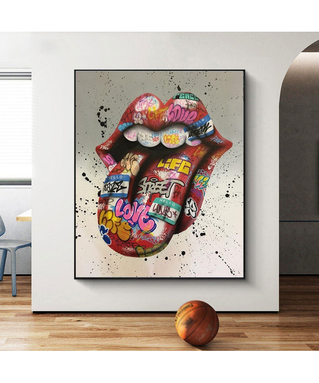 Tongue Graffiti Art Wall Poster