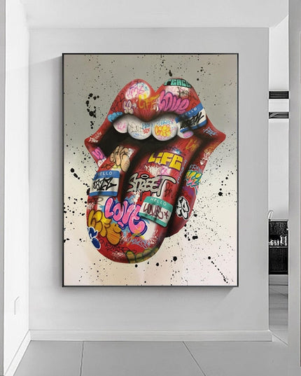 Tongue Graffiti Art Wall Poster