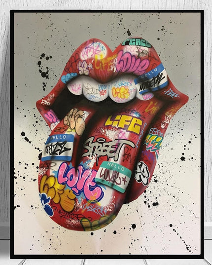 Tongue Graffiti Art Wall Poster