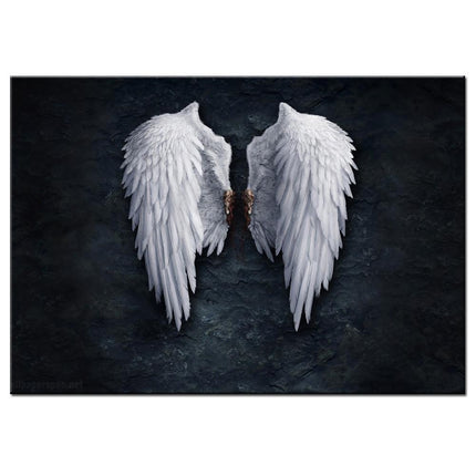 Touch of Serenity - Heavenly Feather Angel Wings Canvas Art Wall Poster