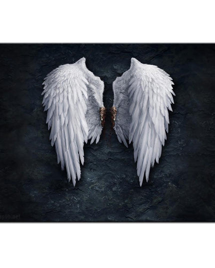 Touch of Serenity - Heavenly Feather Angel Wings Canvas Art Wall Poster