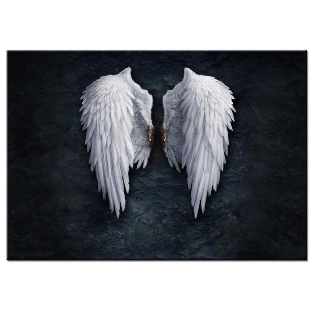 Touch of Serenity - Heavenly Feather Angel Wings Canvas Art Wall Poster