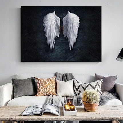 Touch of Serenity - Heavenly Feather Angel Wings Canvas Art Wall Poster