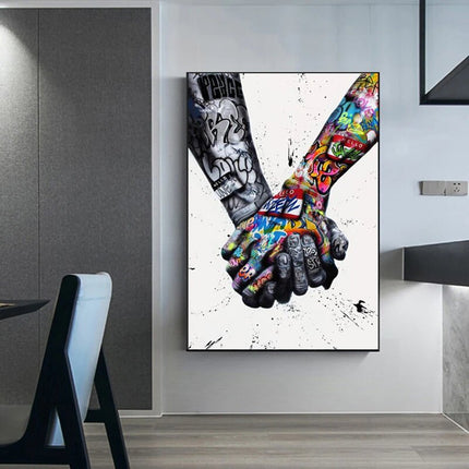 Unity in Diversity: Hold On Graffiti Art Print Wall Poster