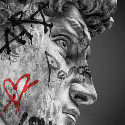Unveiling the Titan - Michelangelo's David Art Canvas Masterpiece Poster Wall Poster