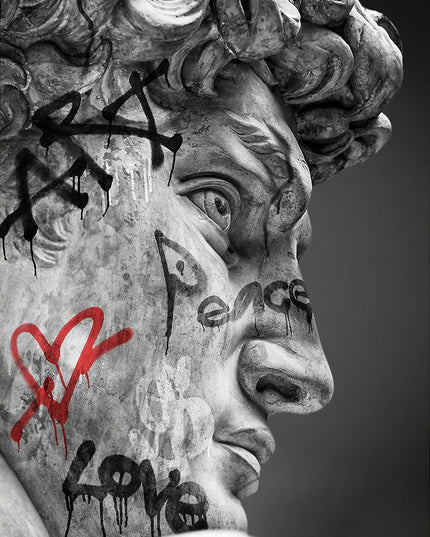 Unveiling the Titan - Michelangelo's David Art Canvas Masterpiece Poster Wall Poster