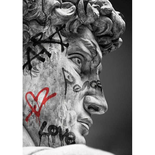 Unveiling the Titan - Michelangelo's David Art Canvas Masterpiece Poster Wall Poster