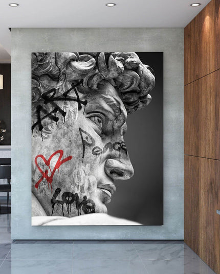 Unveiling the Titan - Michelangelo's David Art Canvas Masterpiece Poster Wall Poster