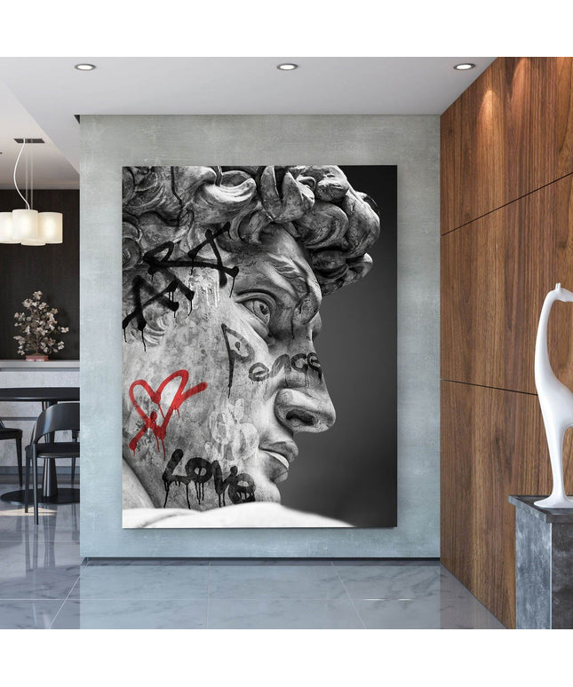 Unveiling the Titan - Michelangelo's David Art Canvas Masterpiece Poster Wall Poster