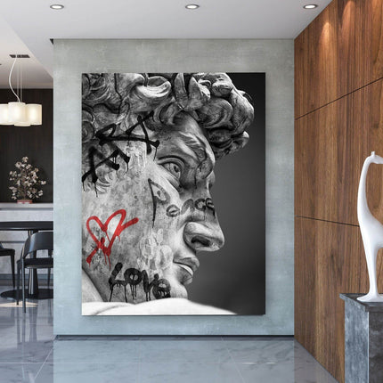 Unveiling the Titan - Michelangelo's David Art Canvas Masterpiece Poster Wall Poster