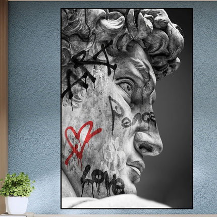 Unveiling the Titan - Michelangelo's David Art Canvas Masterpiece Poster Wall Poster