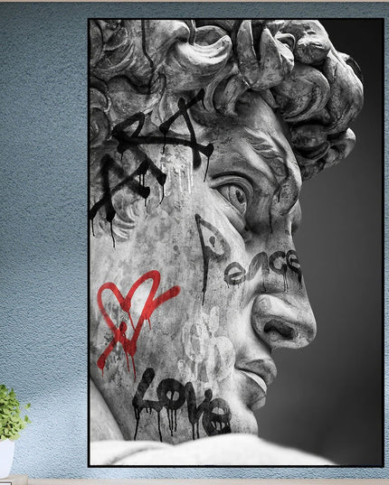 Unveiling the Titan - Michelangelo's David Art Canvas Masterpiece Poster Wall Poster