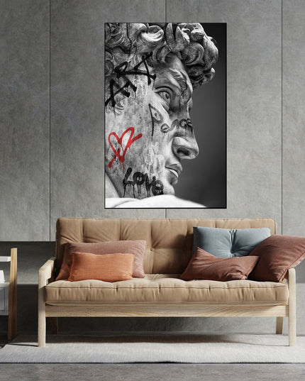 Unveiling the Titan - Michelangelo's David Art Canvas Masterpiece Poster Wall Poster