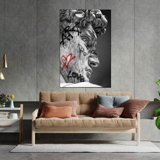 Unveiling the Titan - Michelangelo's David Art Canvas Masterpiece Poster Wall Poster