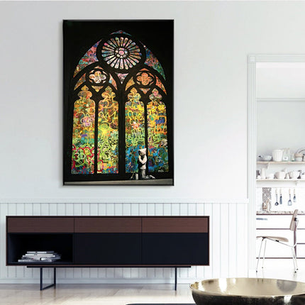 Hope in Biblical Graffiti: Banksy Inspired Graffiti Canvas Wall Poster