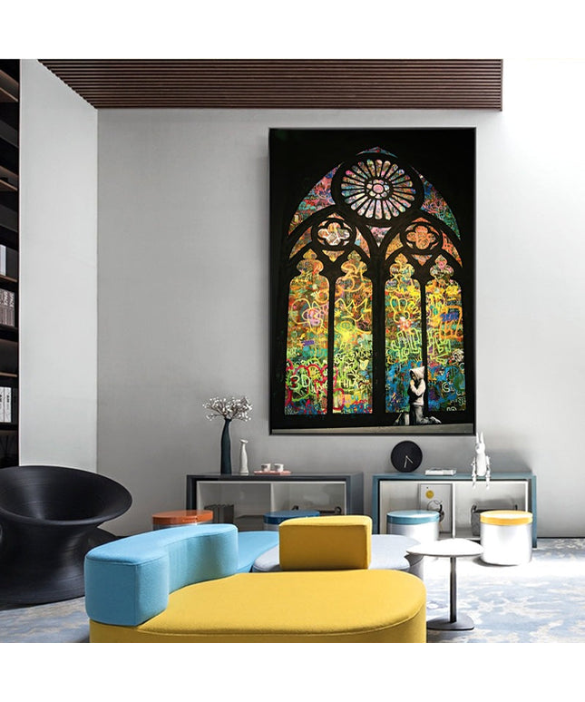 Hope in Biblical Graffiti: Banksy Inspired Graffiti Canvas Wall Poster