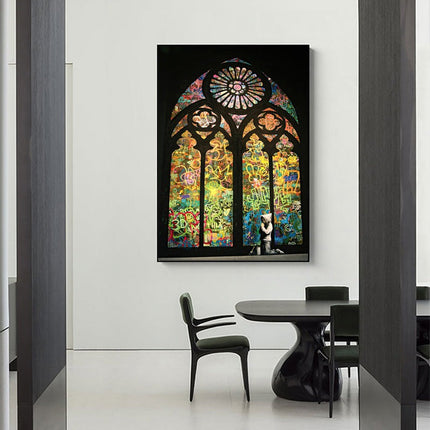 Hope in Biblical Graffiti: Banksy Inspired Graffiti Canvas Wall Poster