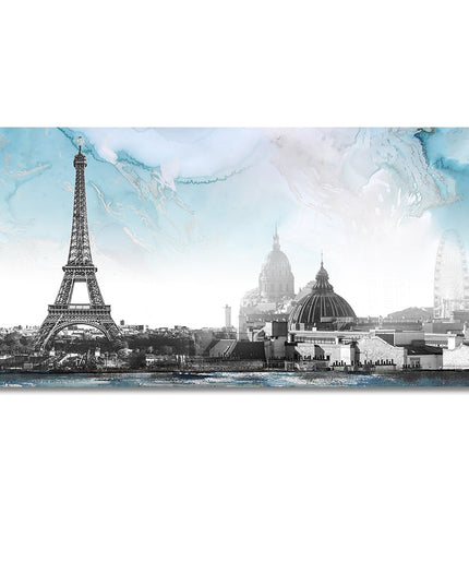 Urban Icons: Famous City Landmarks Landscape Canvas Print 