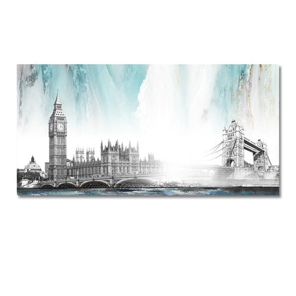 Urban Icons: Famous City Landmarks Landscape Canvas Print 