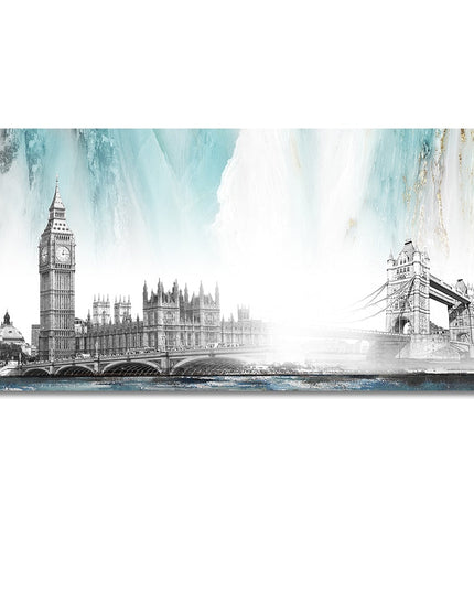 Urban Icons: Famous City Landmarks Landscape Canvas Print 