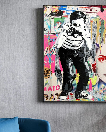 Urban Observer: Graffiti Banksy Street Art Boy Wall Poster