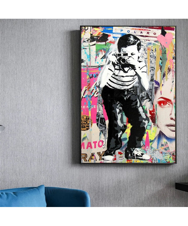 Urban Observer: Graffiti Banksy Street Art Boy Wall Poster