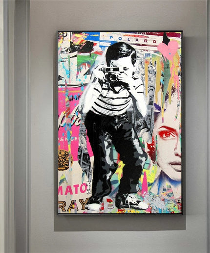 Urban Observer: Graffiti Banksy Street Art Boy Wall Poster