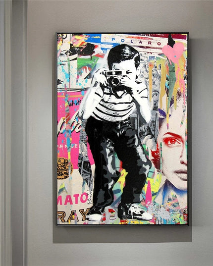Urban Observer: Graffiti Banksy Street Art Boy Wall Poster