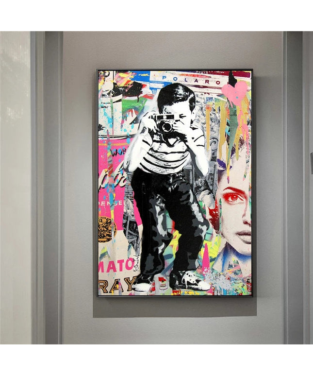 Urban Observer: Graffiti Banksy Street Art Boy Wall Poster