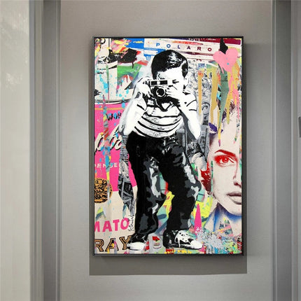 Urban Observer: Graffiti Banksy Street Art Boy Wall Poster