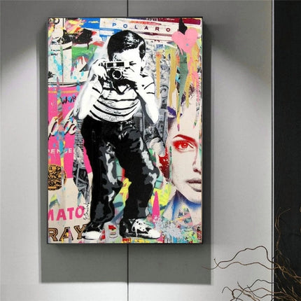 Urban Observer: Graffiti Banksy Street Art Boy Wall Poster