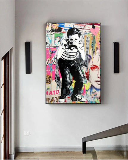 Urban Observer: Graffiti Banksy Street Art Boy Wall Poster