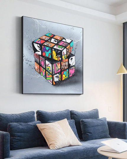 Urban Puzzle - Magic Blocks Cube Graffiti Art Canvas Print Wall Poster