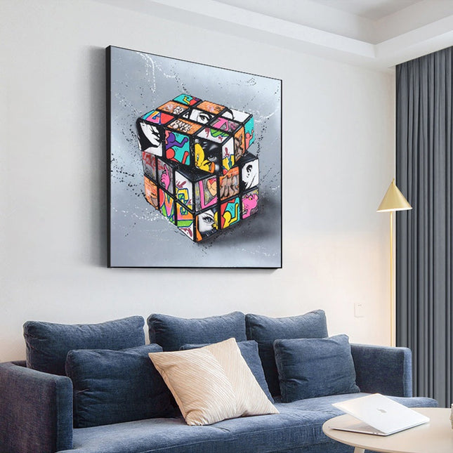 Urban Puzzle - Magic Blocks Cube Graffiti Art Canvas Print Wall Poster
