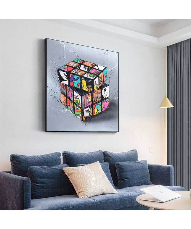 Urban Puzzle - Magic Blocks Cube Graffiti Art Canvas Print Wall Poster