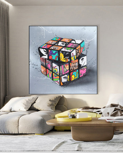 Urban Puzzle - Magic Blocks Cube Graffiti Art Canvas Print Wall Poster