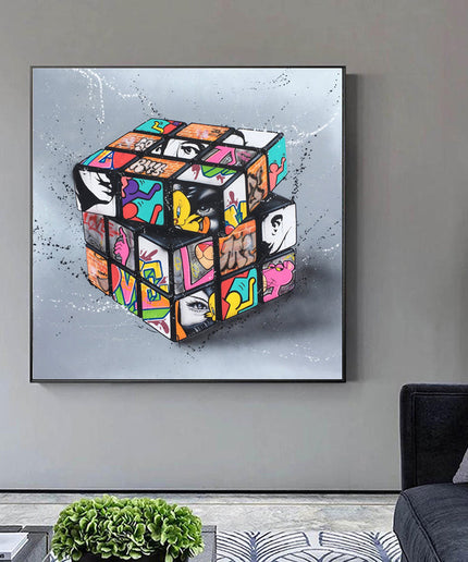 Urban Puzzle - Magic Blocks Cube Graffiti Art Canvas Print Wall Poster