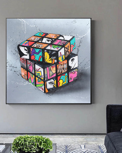 Urban Puzzle - Magic Blocks Cube Graffiti Art Canvas Print Wall Poster