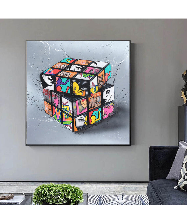 Urban Puzzle - Magic Blocks Cube Graffiti Art Canvas Print Wall Poster