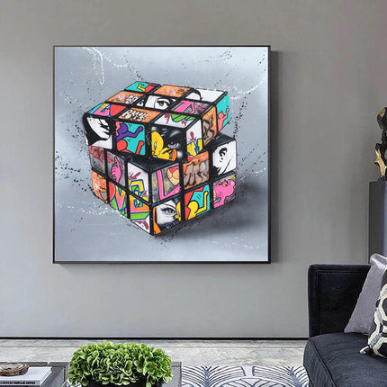 Urban Puzzle - Magic Blocks Cube Graffiti Art Canvas Print Wall Poster