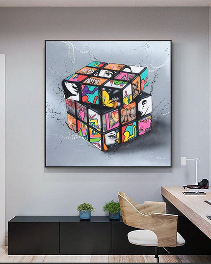 Urban Puzzle - Magic Blocks Cube Graffiti Art Canvas Print Wall Poster