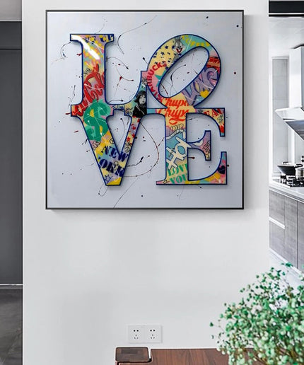 Urban Romance: Graffiti L O V E Canvas Poster Wall Poster