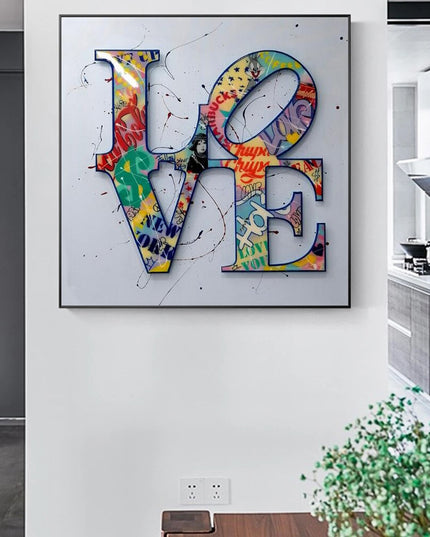 Urban Romance: Graffiti L O V E Canvas Poster Wall Poster
