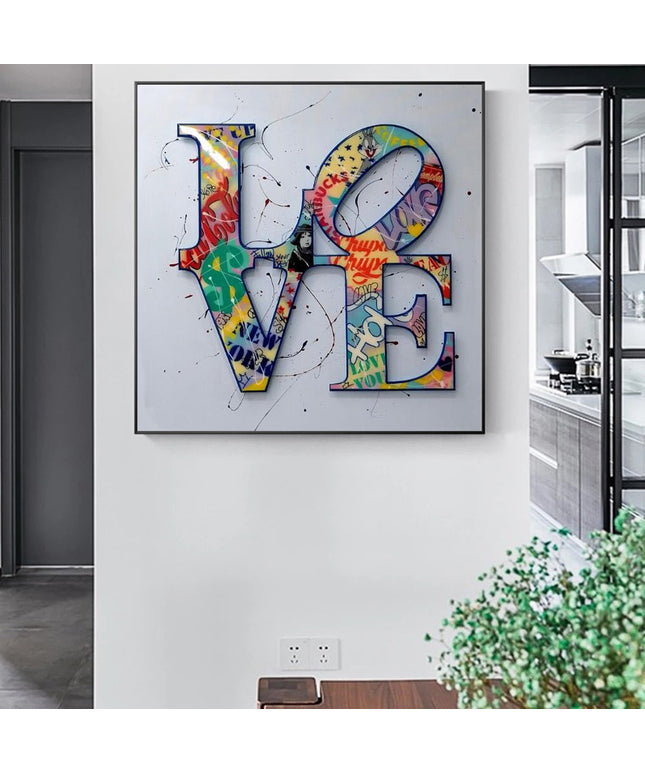 Urban Romance: Graffiti L O V E Canvas Poster Wall Poster