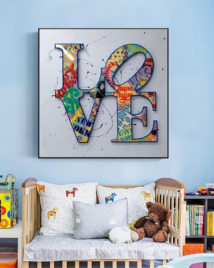 Urban Romance: Graffiti L O V E Canvas Poster Wall Poster