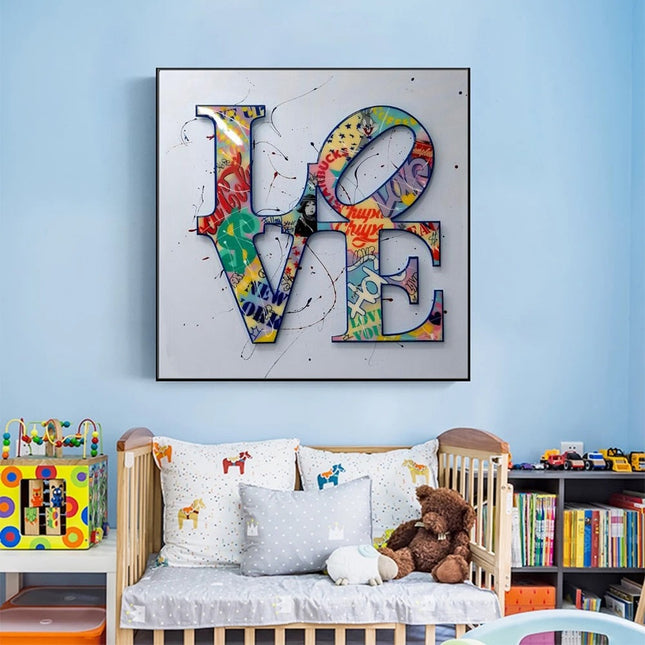 Urban Romance: Graffiti L O V E Canvas Poster Wall Poster