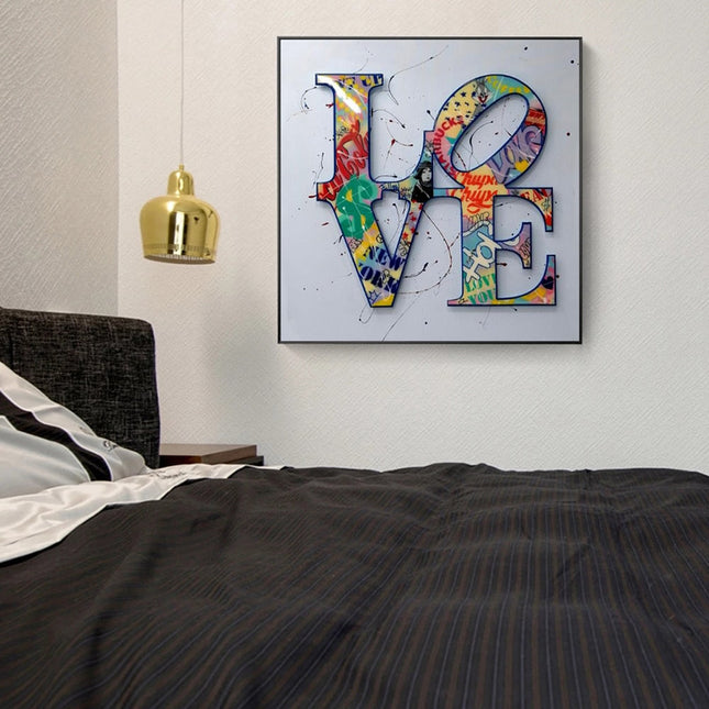 Urban Romance: Graffiti L O V E Canvas Poster Wall Poster