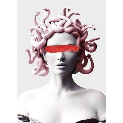 Vaporwave Medusa Canvas Art Print - Stylish & Modern Wall Decor for Home or Office