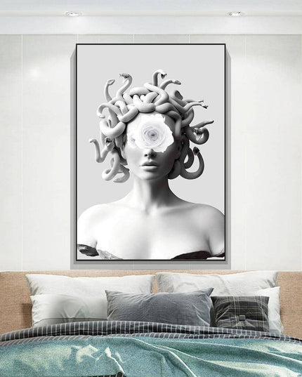 Vaporwave Medusa Canvas Art Print - Stylish & Modern Wall Decor for Home or Office