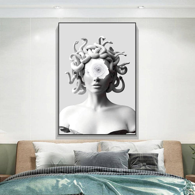 Vaporwave Medusa Canvas Art Print - Stylish & Modern Wall Decor for Home or Office